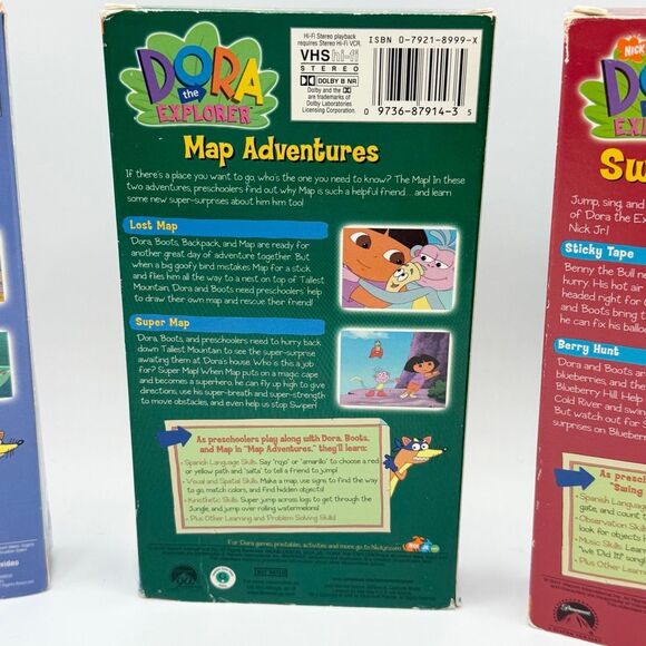 Dora The Explorer VHS Lot of 3 - Map Adventures, Dora’s Backpack Adventures, Swi - Picture 4 of 7
